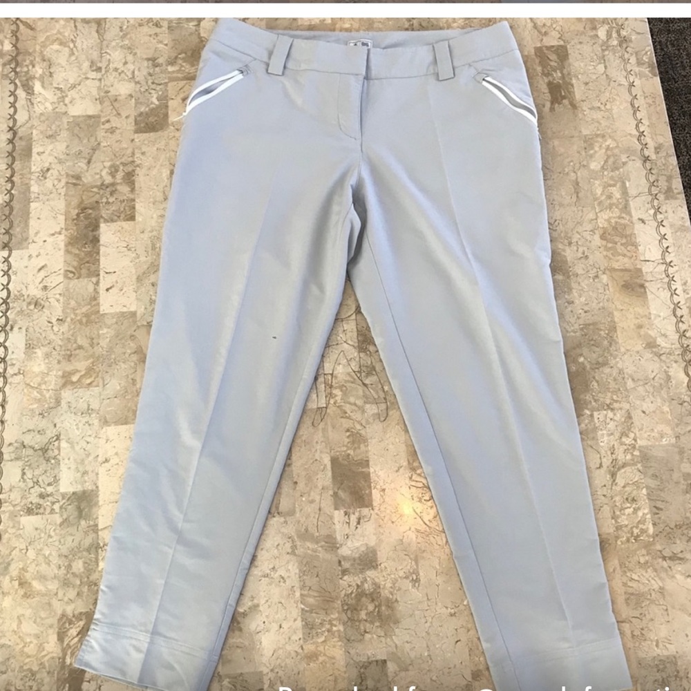 Sz 10 Adidas grey and white golf capris